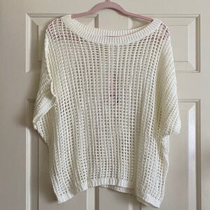 NWOT DOKOTOO Elegant Cream Knit Sweater, Size M
